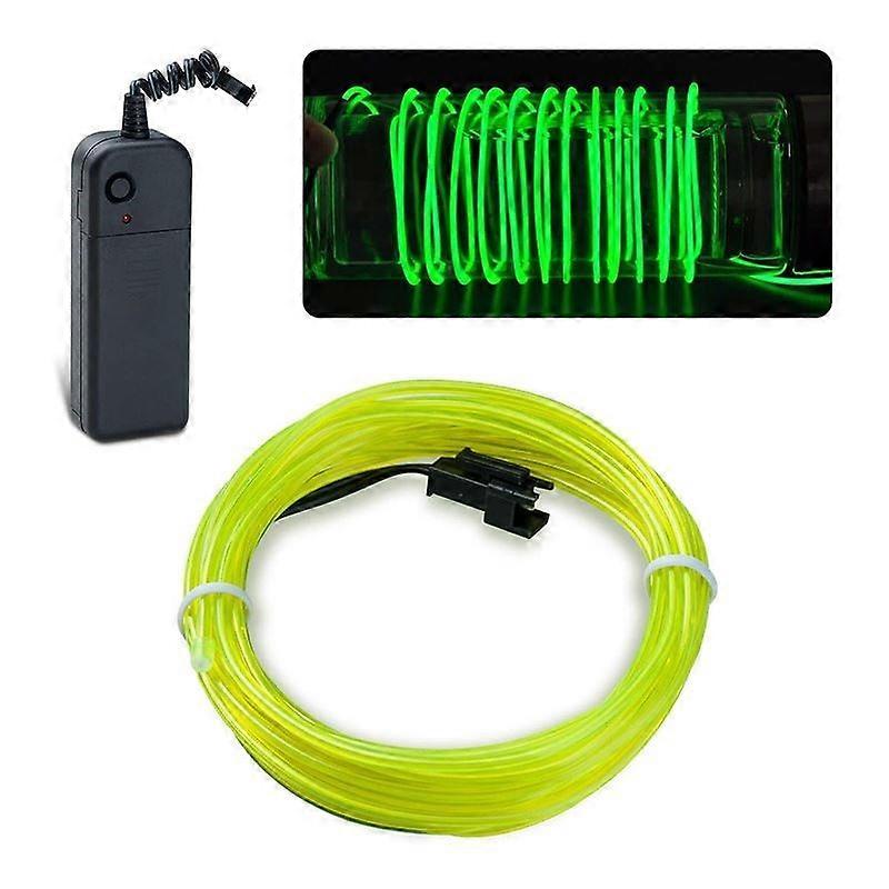 TKdaddy Indoor Lights Light-up Cable EL Cold Light Cord 3 Meter 3V Light String Fluorescent Green