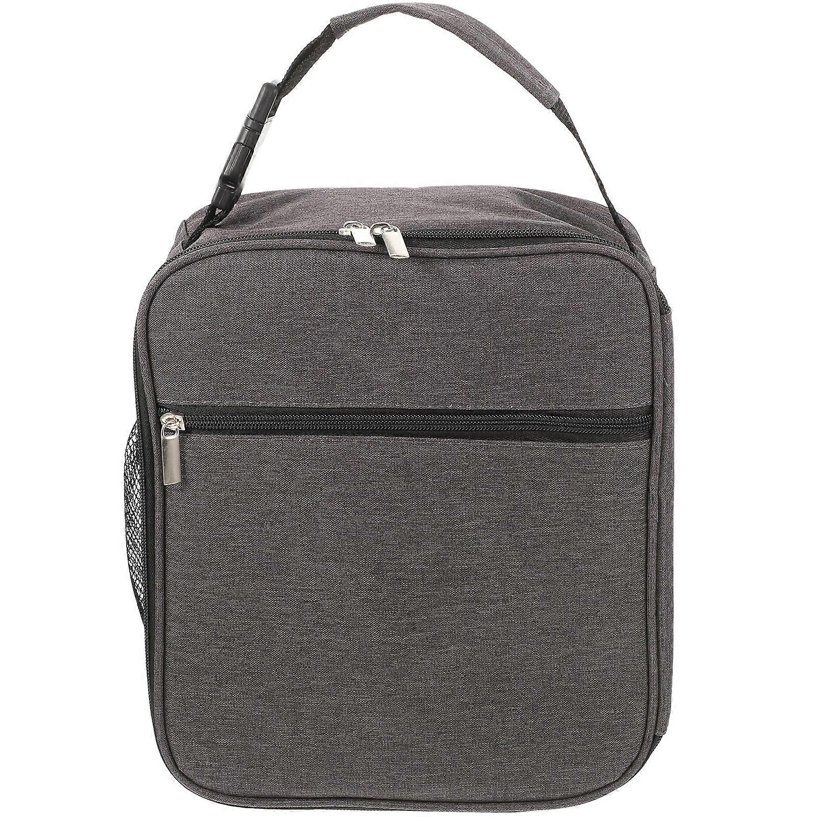 Insulated Portable Lunch Bag for Camping, Reusable Thermal Food Container for Outdoor and Home Use, Easy to Clean, Deep Grey