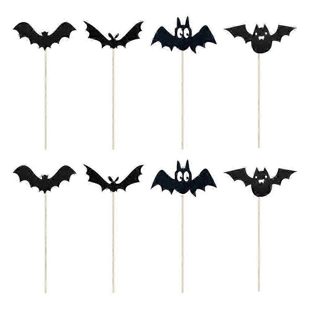 1 Bag/8pcs Halloween Cake Topper Creative Bat Pattern Cake Topper 2pc/4 Types
