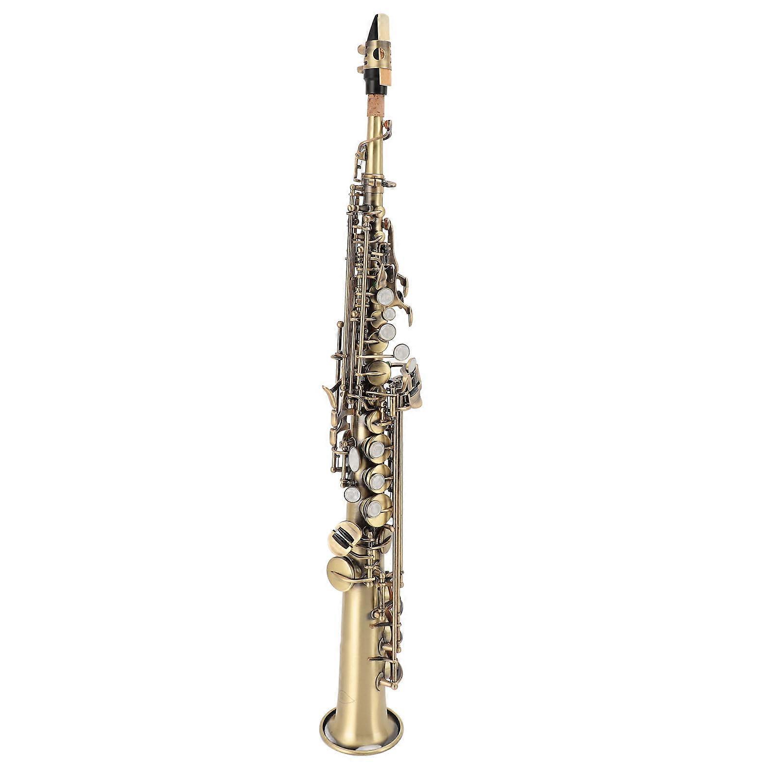 Sassofono soprano BB Key Brass dritto per principianti con custodia