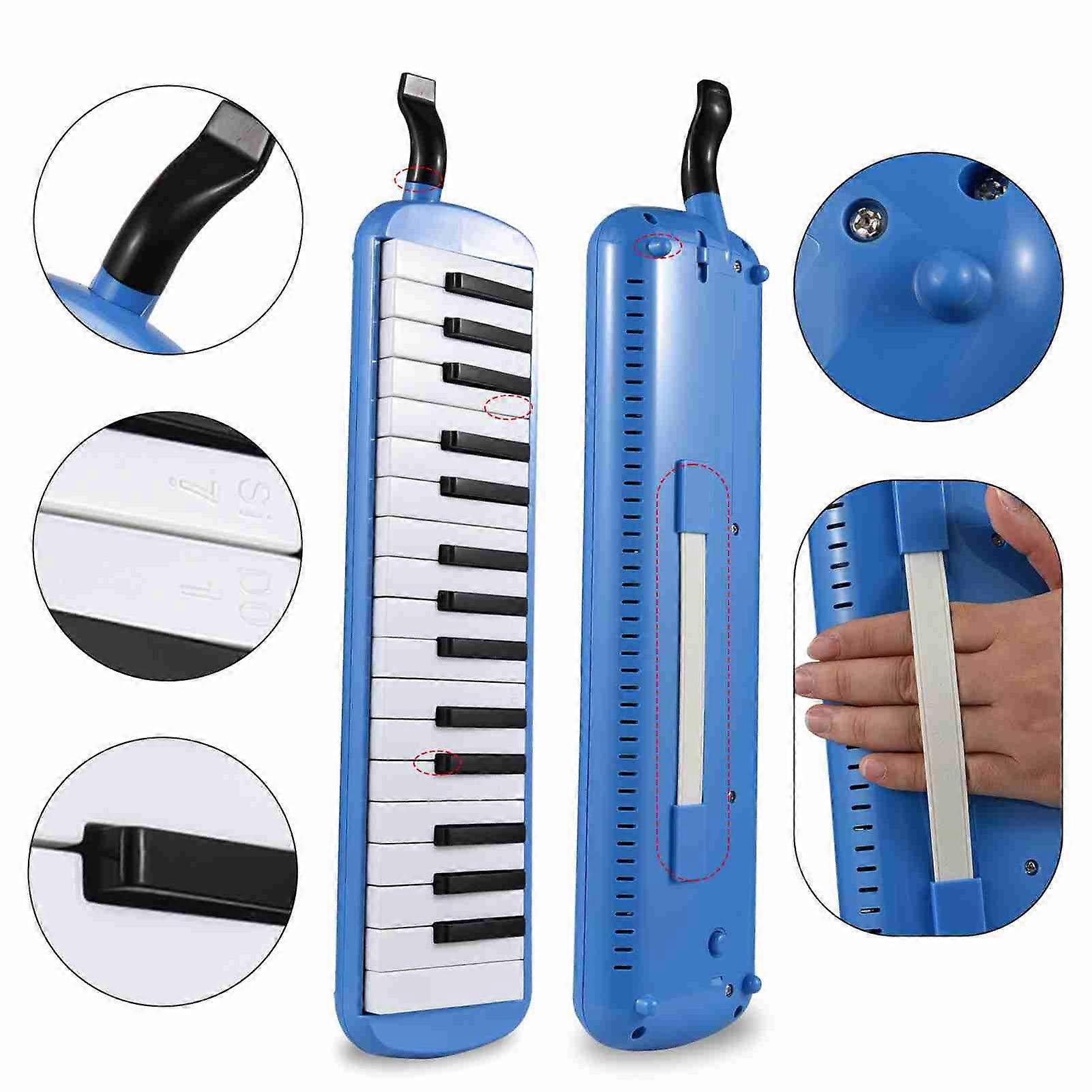 32 Keys Melodica Instrument Melodica Air Piano Keyboard with Soft Blow Pipe Blowing Nozzles Melodica Wind Instruments with Carrying Bag for Beginners