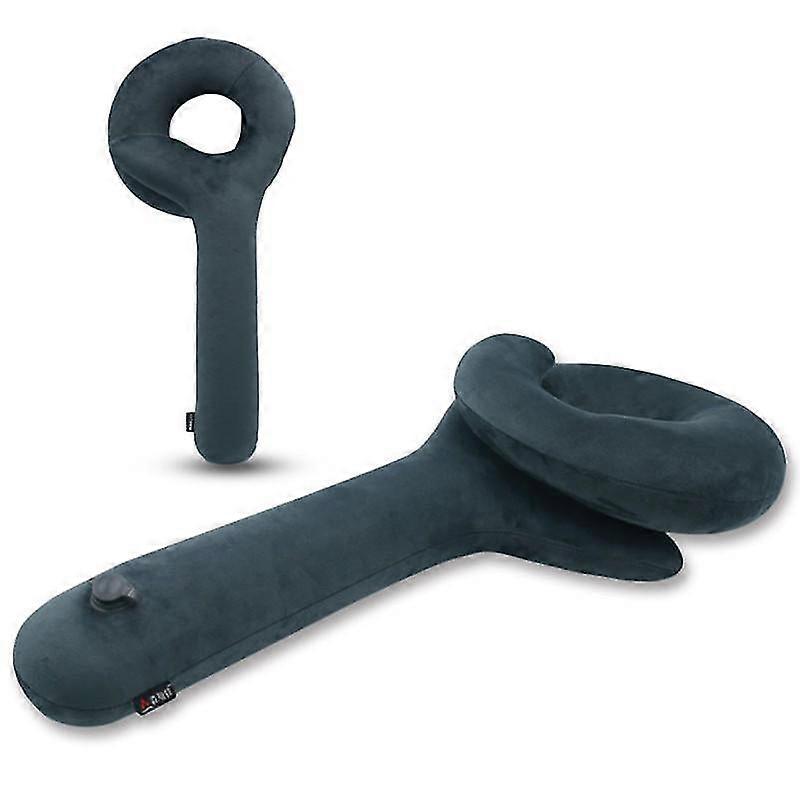 Portable Memory Foam Cushion for Neck, Head, and Chin Support - Q Shape Inflatable Decompression Pillow