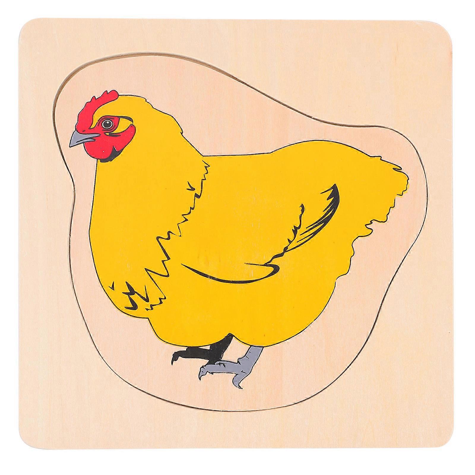 Wooden Puzzle Board for Kids Educational Toy with Cartoon Design Made of Premium Wood Yellow Portable Size