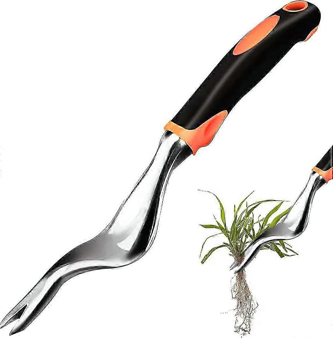 Manual Weeder, Root Puller, Weed Extractor, Weeding Tool, Weed Puller, Weeder, Remove Weeds, with Rubber Handle Tool, Length: 29.5 cm