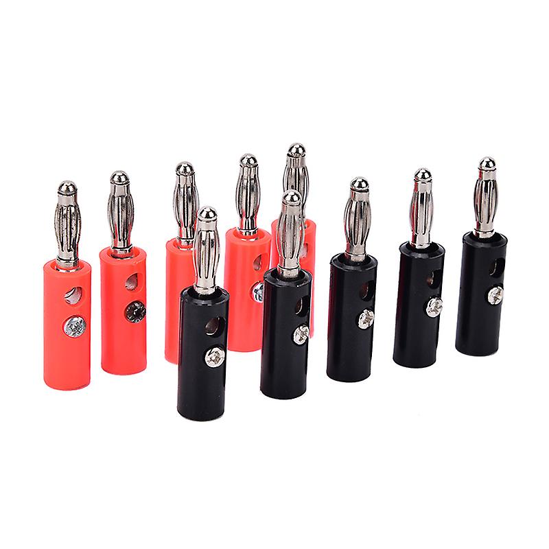10pcs /parti 4mm forniklet Banana Plug Banana Connector Stik