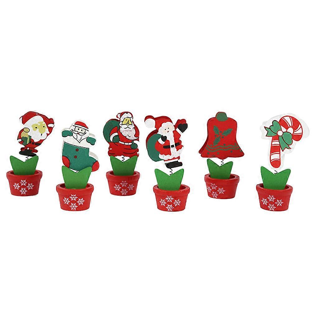Memo Holder Note Holder Wood Material Home Table Decorations 6Pcs