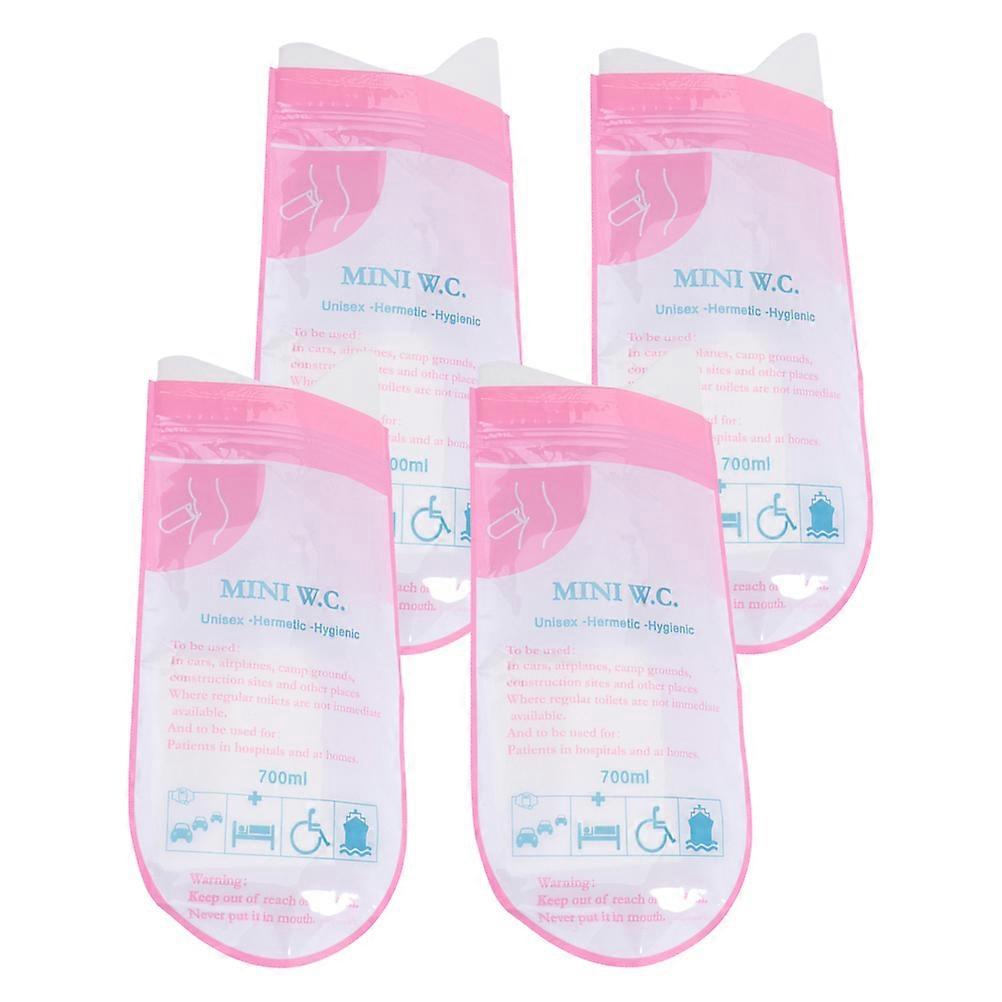 Disposable Urinal Portable Bag for Storage Use 4Pcs Pink