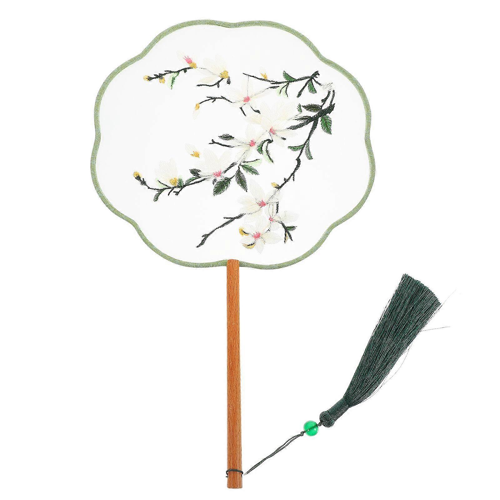 Tassel Circular Fan Chinese Fan Double-sided Embroidery Hand Circular Fan