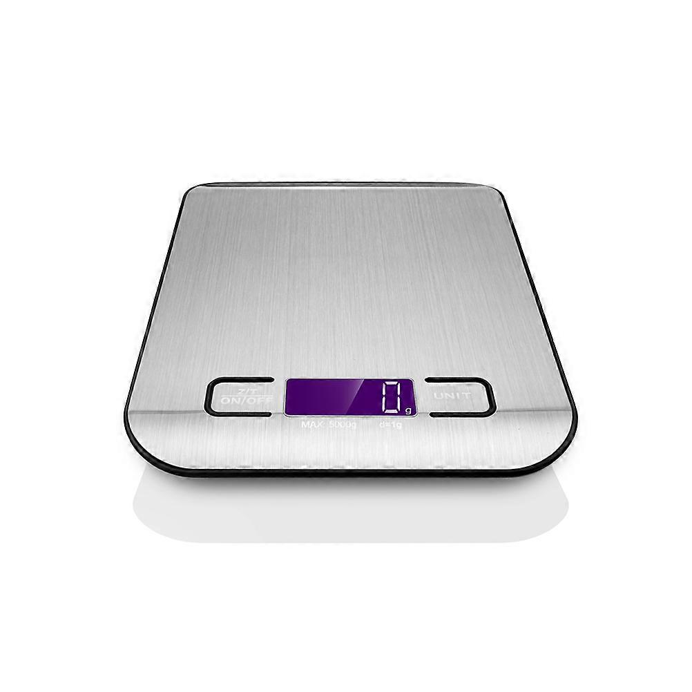 Food Weighing Scale Kitchen Household Scale with Tare Function Unit Conversion Silver Rectangular 1Set