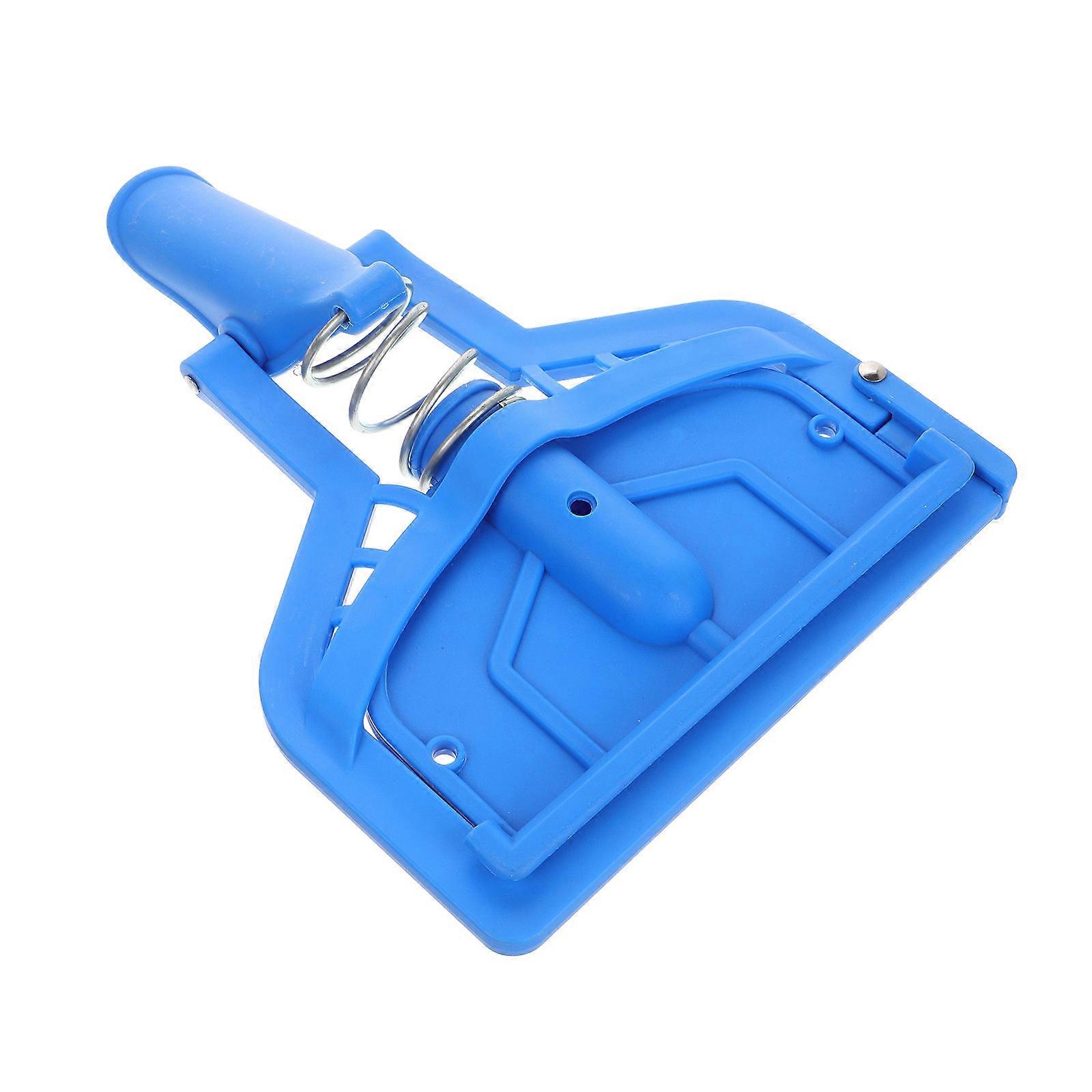 Mop Head Clips Replacement Heavy Duty Mop Head Clamp Home Users Blue 25.00X19.30X4.50CM Spring Mechanism 1Set