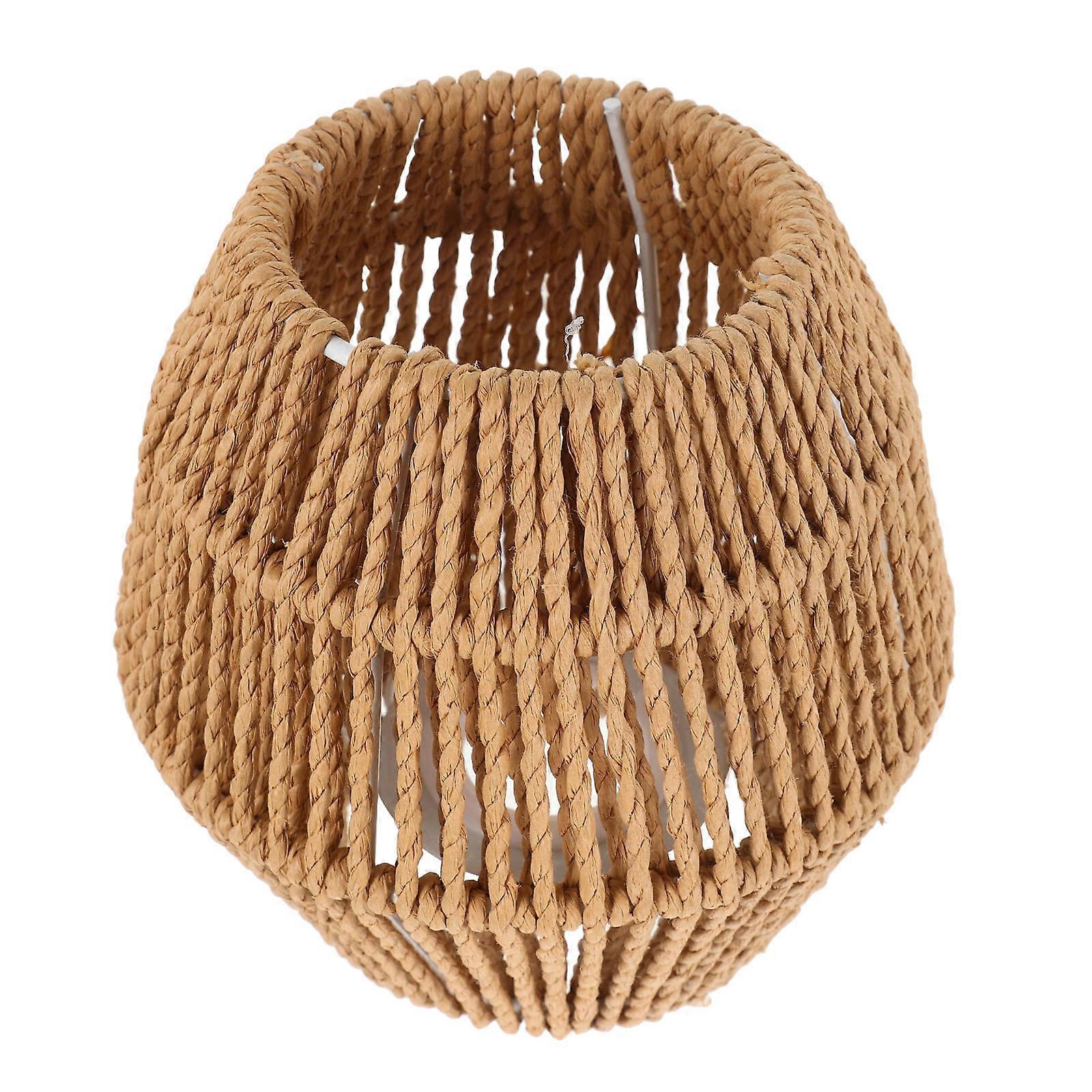 Lampshade Delicate Light Cover Brown Paper Rope Material Rustic Design Dining Area Bedroom Use 5.1 5.1 5.1in 1Pack