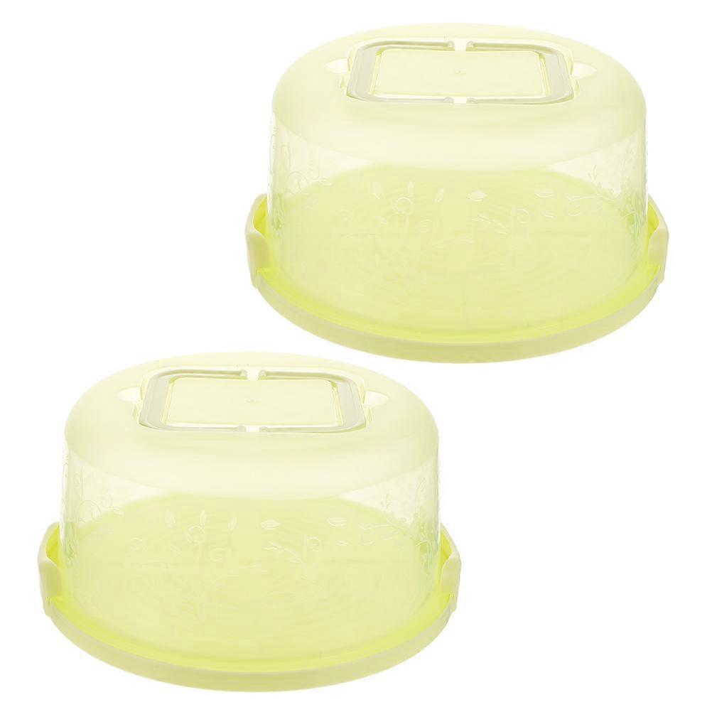 Cupcake Holder Tray Portable Cake Carrier Round Shape Green Color 25.00X25.00X13.00CM Buckle Locking 2Pcs
