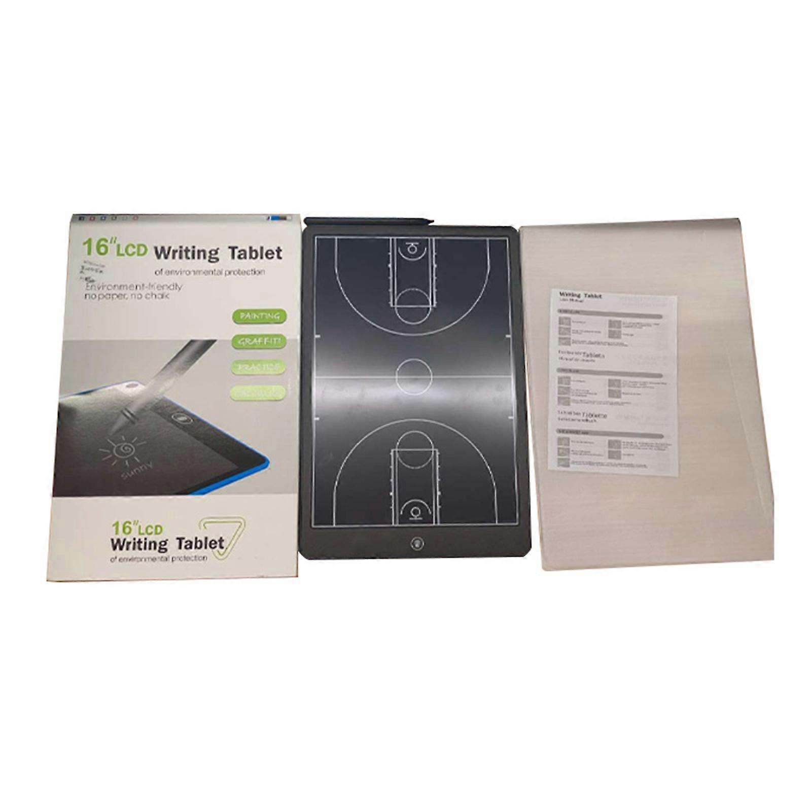 16 Inch Electronic Basketball Coaching Board, Digital Strategy Scorer with Large LCD Screen and Stylus for Sports Training, 1 Set