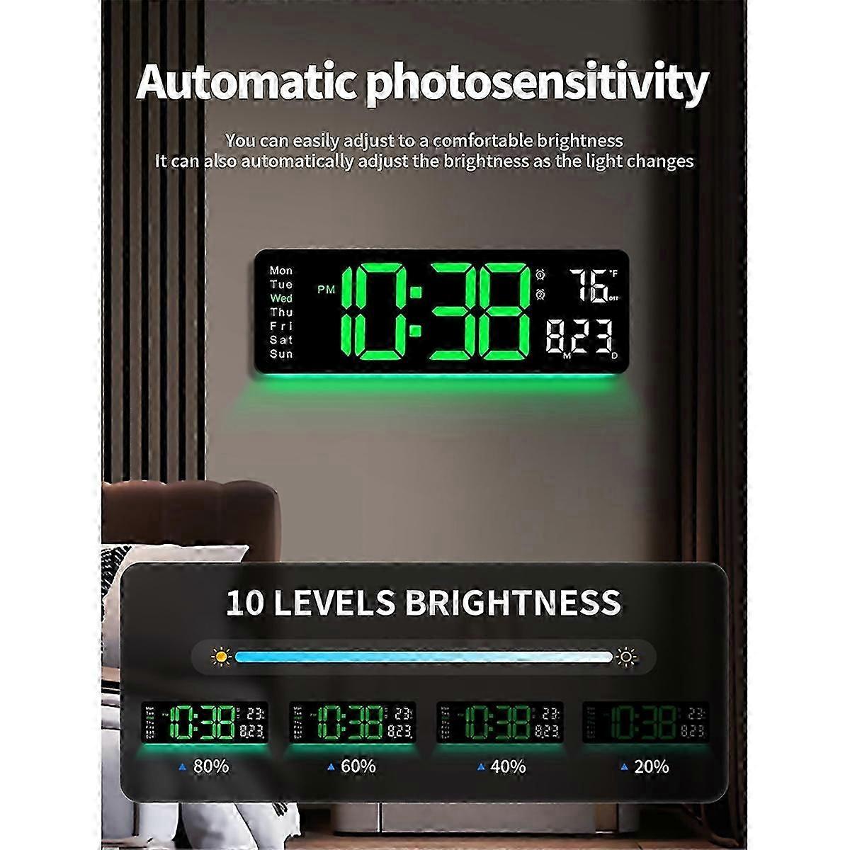 Digital Wall Clock, Large Display Digital Clock With Remote Control ...