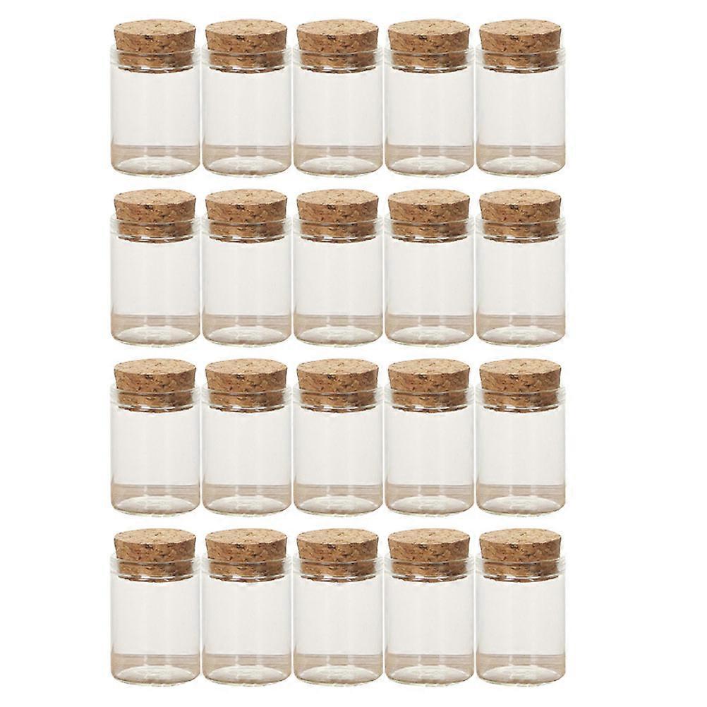 Glass Vial Wooden Lid Mini Jars For Home Party And Wedding Favour 3x4cm 25Pack