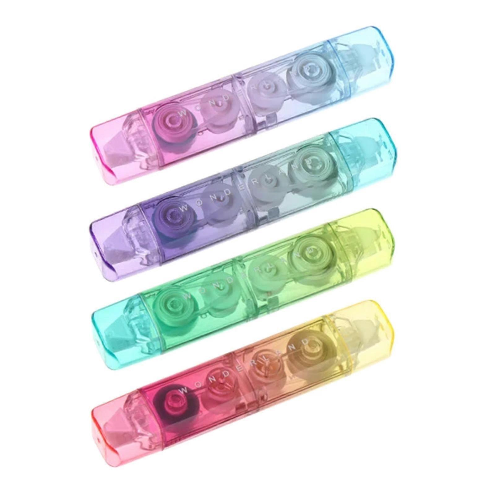 4 Pcs White Out Tape 2-in-1 Correction Tape and Adhesive Tape Double Head Correction Rollers for Instants Corrections  Four colors