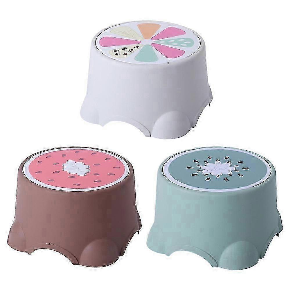 3Pcs Household Dining Stool Cartoon Children Stools Fruit Pattern Stools