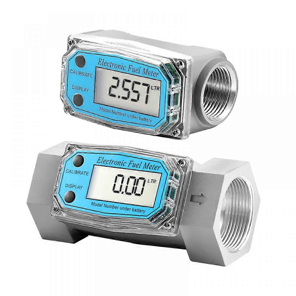 Flowmeter 1/2/2.5/3in Liquid Flow Sensor Meter Electronic Turbine- Flow Meter(1 inch)