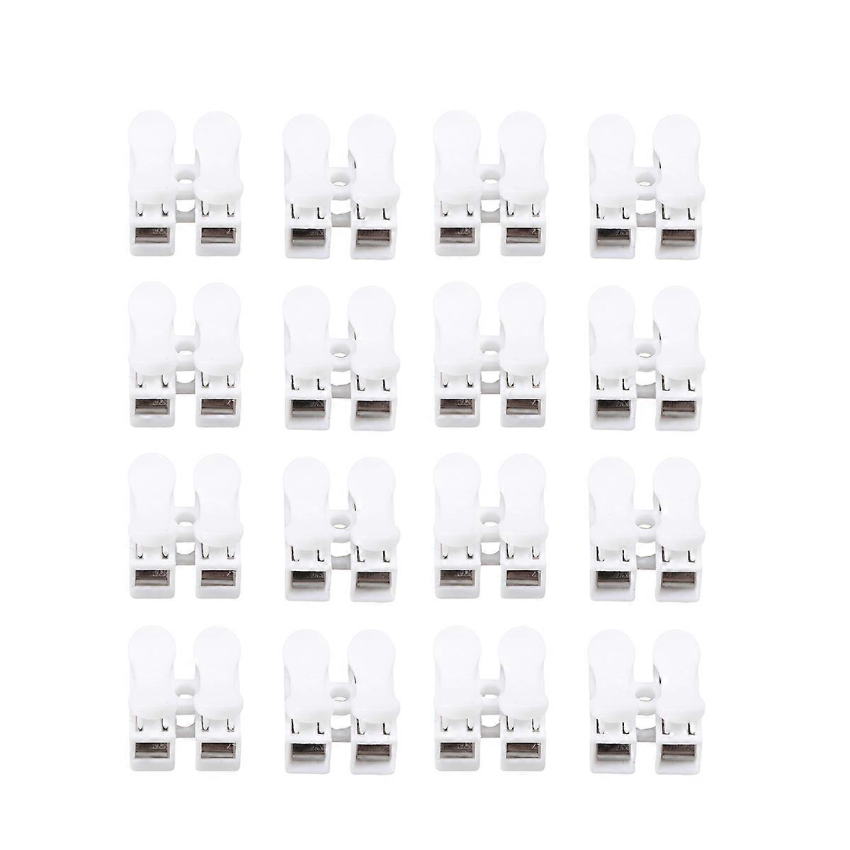 Electric Wire Terminal Block Two Position Butt Jointer White Flame Retardant Pp 50Pcs Set