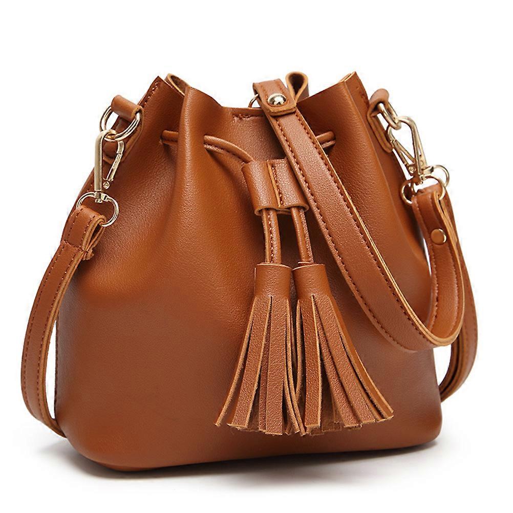 Fashion Bucket Bag Hobo Bag Small Brown 7.9×4.3×7.5in Phone Bag For Outing 1Pack
