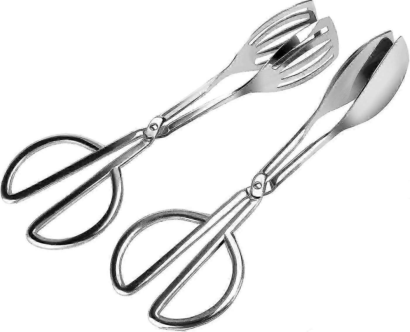 Servierkochzange, 2er-Pack Lebensmittelzange Edelstahl-Servierzange, geeignet für Metallsalat-Gebäck-Buffet Süß - DD