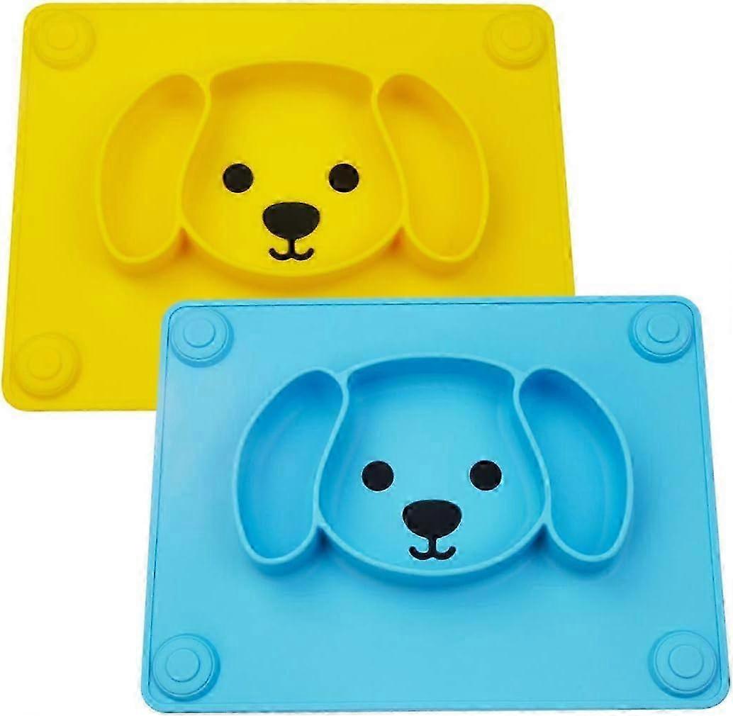 Silicone Baby Placemat, Non-Slip Feeding Plate for Toddlers with Strong Suction, Fits Most High Chair Trays
