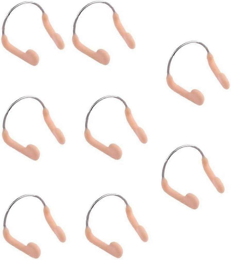 8-Piece Set Nose Clip Swimming Competition Protector Nose Clip Swimming Nose Pin for Adults and Children (Beige)