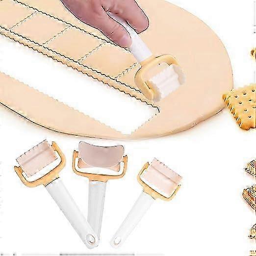 Biscuit Cutter, 3 Pieces Plastic Cookie Mold Kit Multi-function Cutter Kitchen Accessories Tools for Pizza Cake Bread DIY Decorating Tools