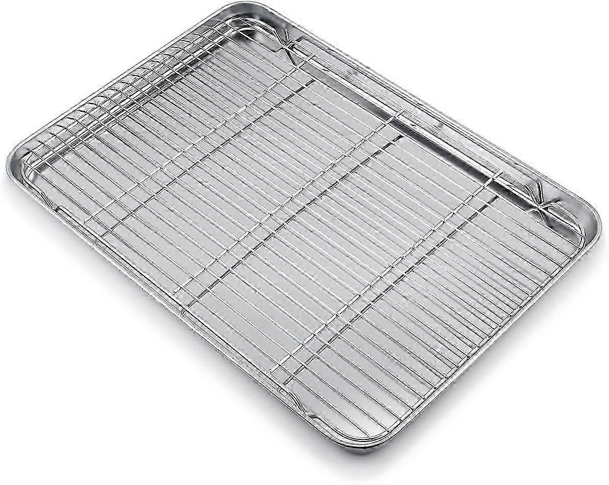 Rectangular Baking Tin - Stainless Steel Baking with Cooling GridSilver SZRH A-S