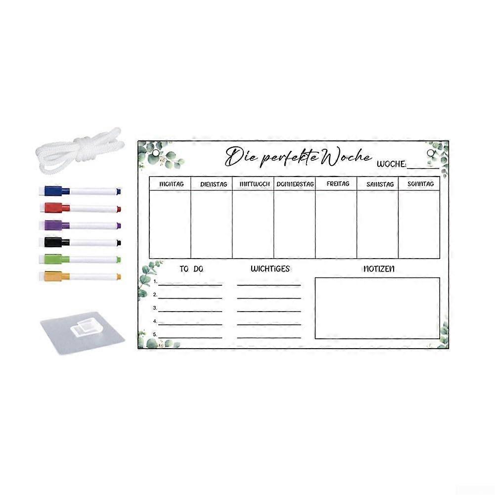 Clear Acrylic Monthly Planning Board 12 x 8 Inch Dry Erase With Colorful Markers Model A