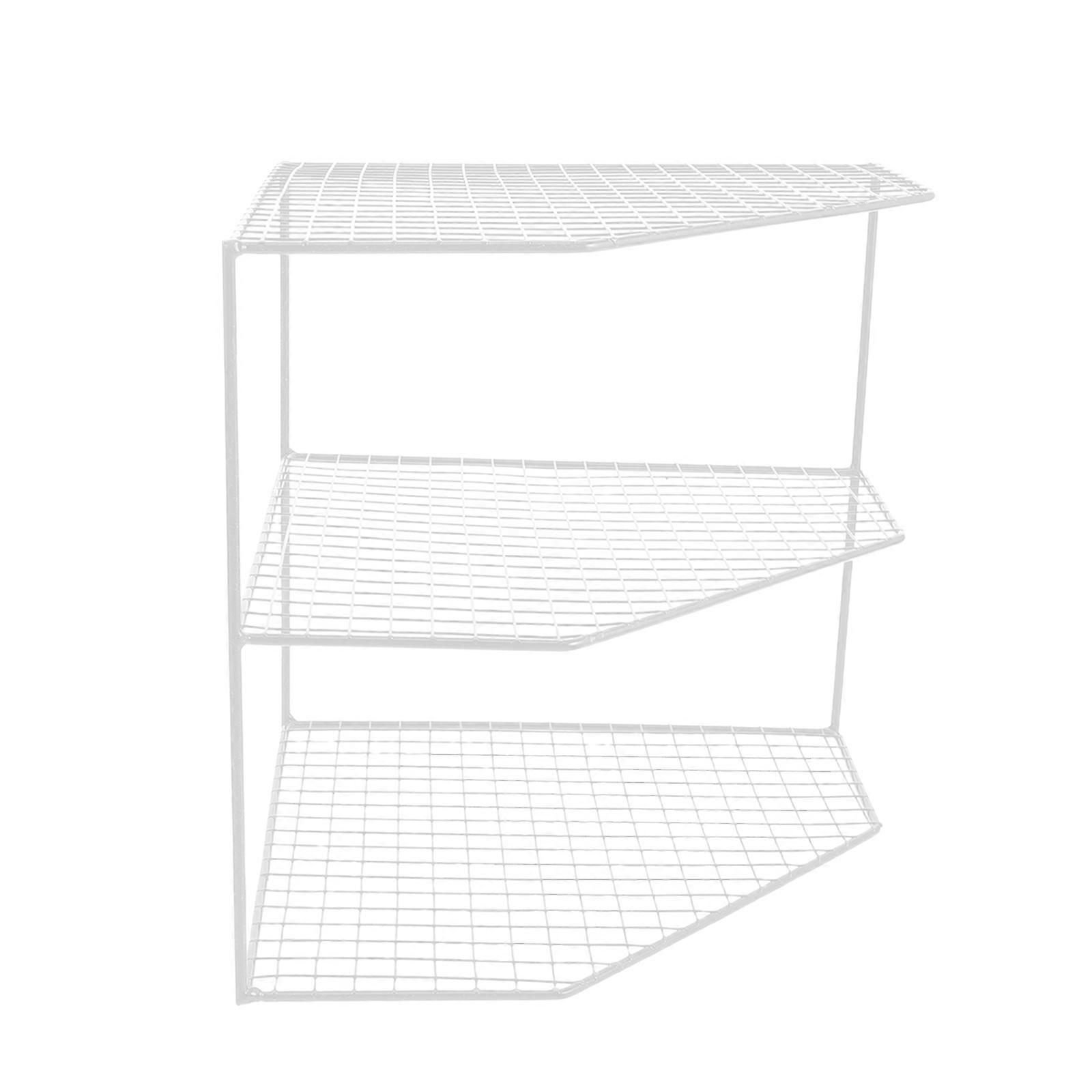 Kitchen Organizer Countertop Multi-Functional Spice Racks for Countertops Pot and Pan Holding for Homeowners White 9.4×9.4×9.4in Corner Design 1Set