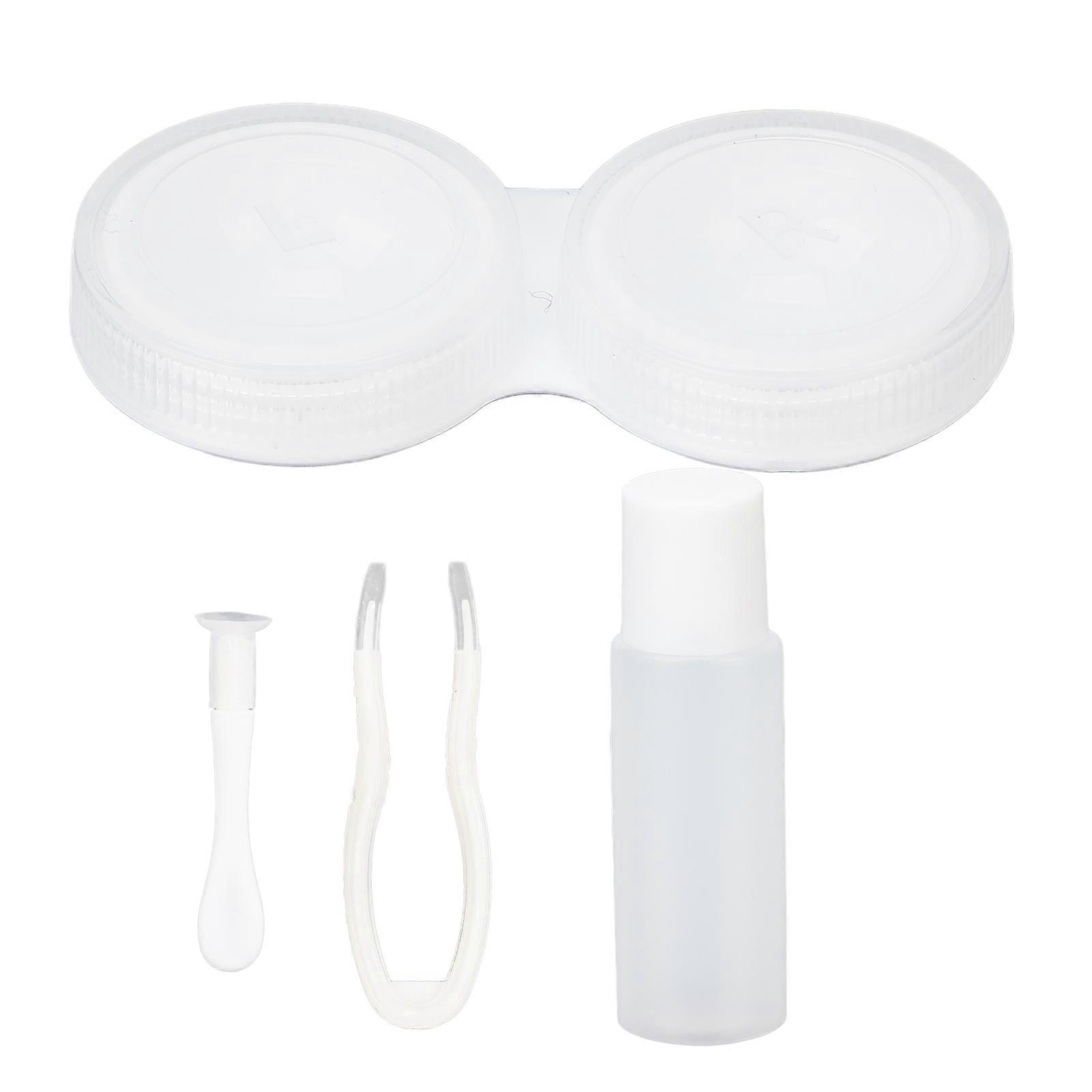 Contact Lens Travel Case Kit Small Tweezers Remover Stick Care Solution Bottle Portable Contact Lens Box