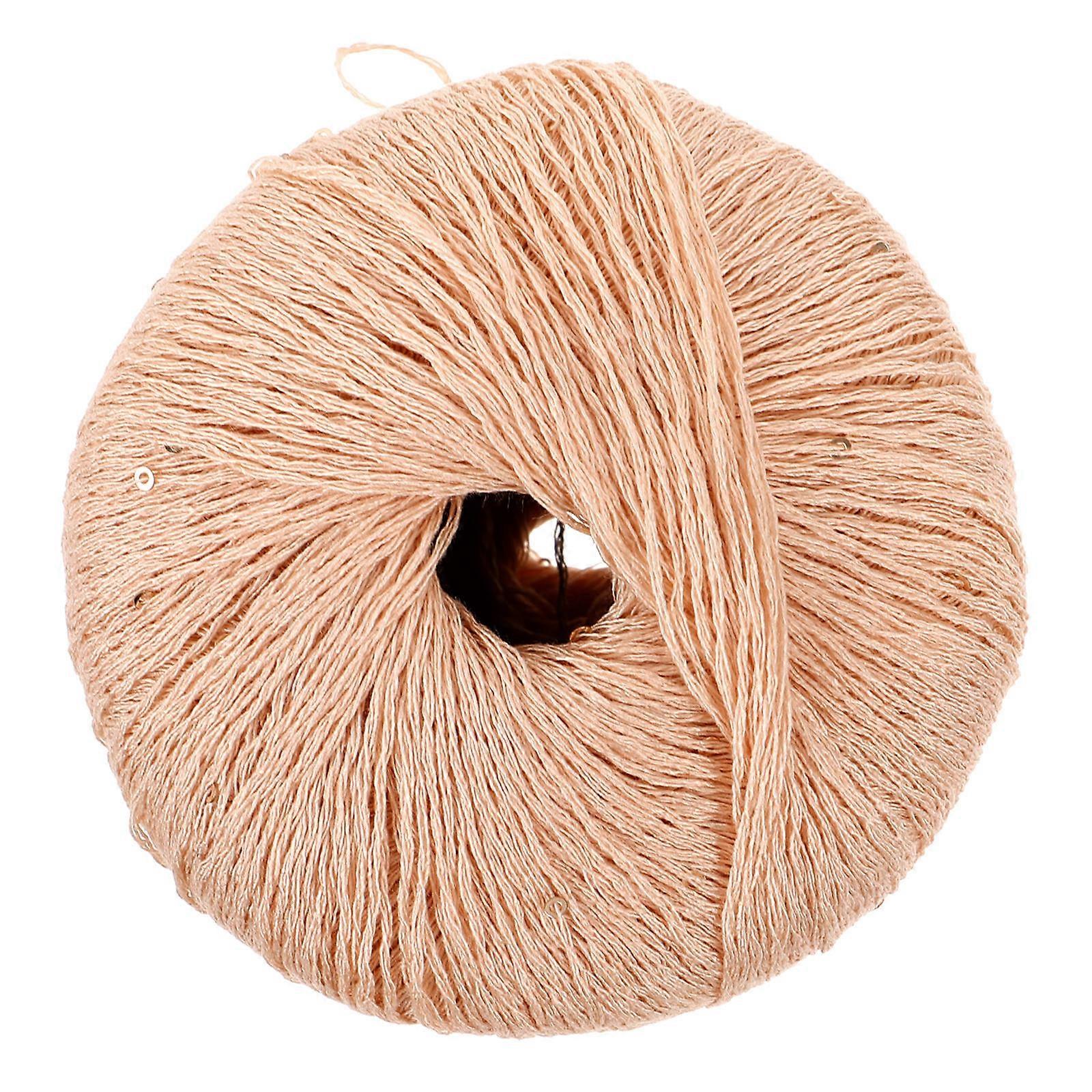 Portable Crochet Yarn MultiFunction Knitting Yarn Diy Craft Projects Home Decoration Beige 1Roll