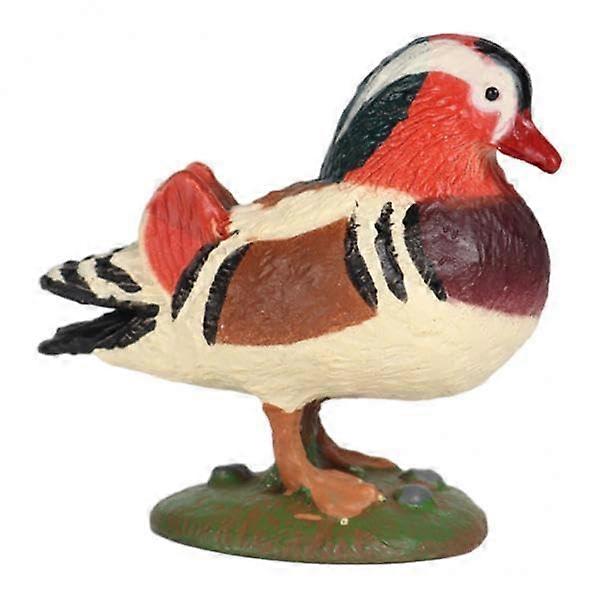 2X Simulation Mandarin Duck Figurine Collectible for Kids Toy Gifts - Realistic Design, Durable Material, 10cm Size