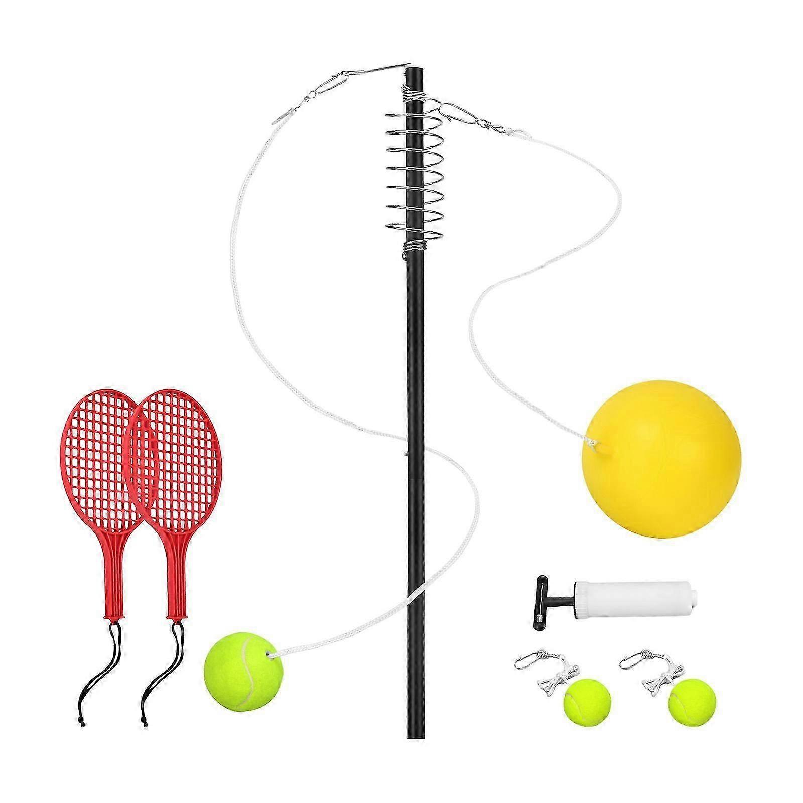 Tetherball Tennis Game Ball and Rope 2 Rackets Beginners Tennis Training Aid