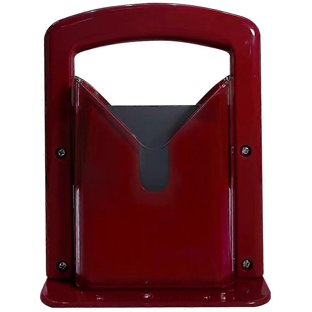 Bagel Guillotine Cutter Stainless Steel with Safety Handle Red, Multifunctional Toast and Pastry Baking Tool