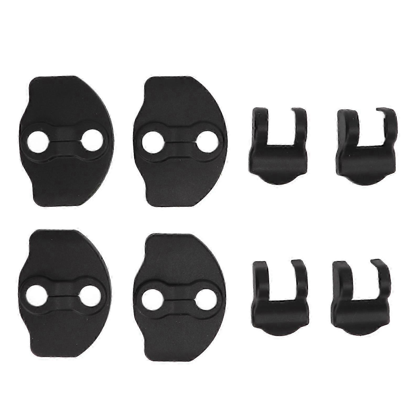 8pcs Car Door Lock Protector Stopper Cover Kit ABS Black Replacement for Tesla Model 3