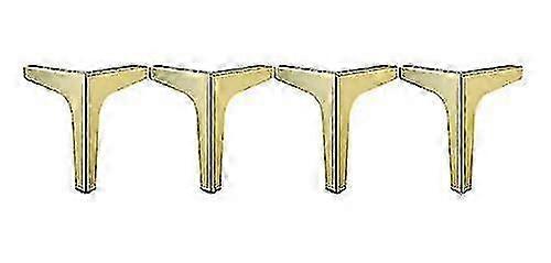 Guld triangulära skåpben, Triangulära bordsben i trä, möbelben i metall (set om 4)