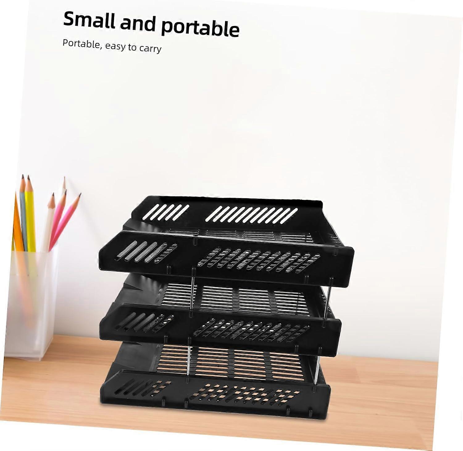 File Organizer Bookshelf Office Storage Rack, Stackable Document Holder ...