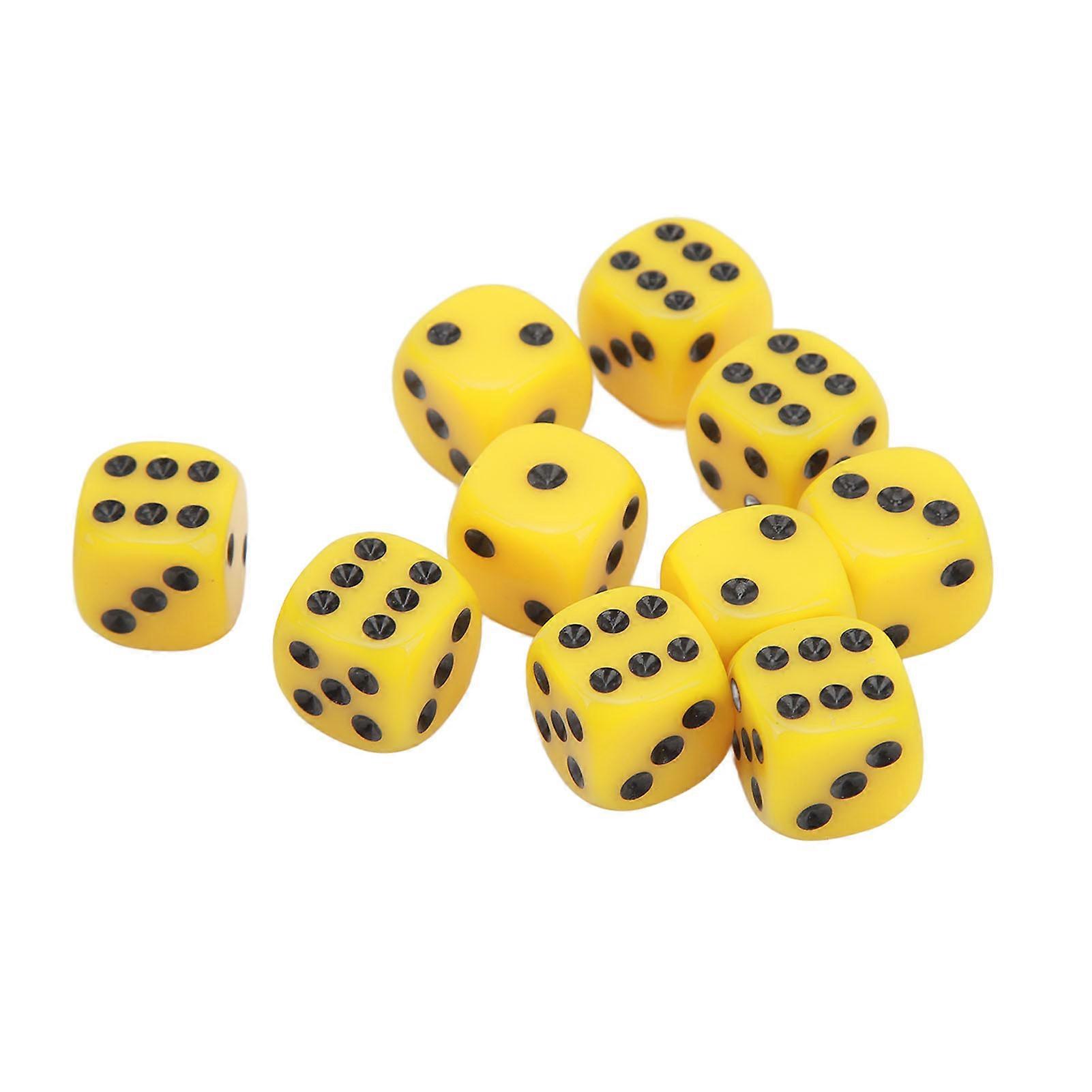 30PCS Dice Set 16MM Plastic 6 Sided Round Corners Dice Cubes for Table Games Board Games Yellow 