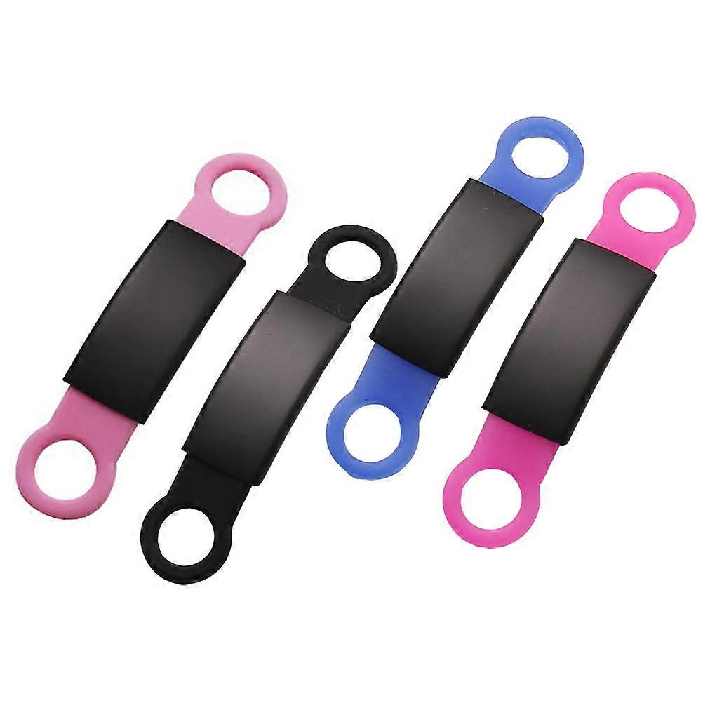 Stylish Pet Identity Tags with Anti-lost Design for Cat Dog Use 4pcs Stainless Steel Silicone
