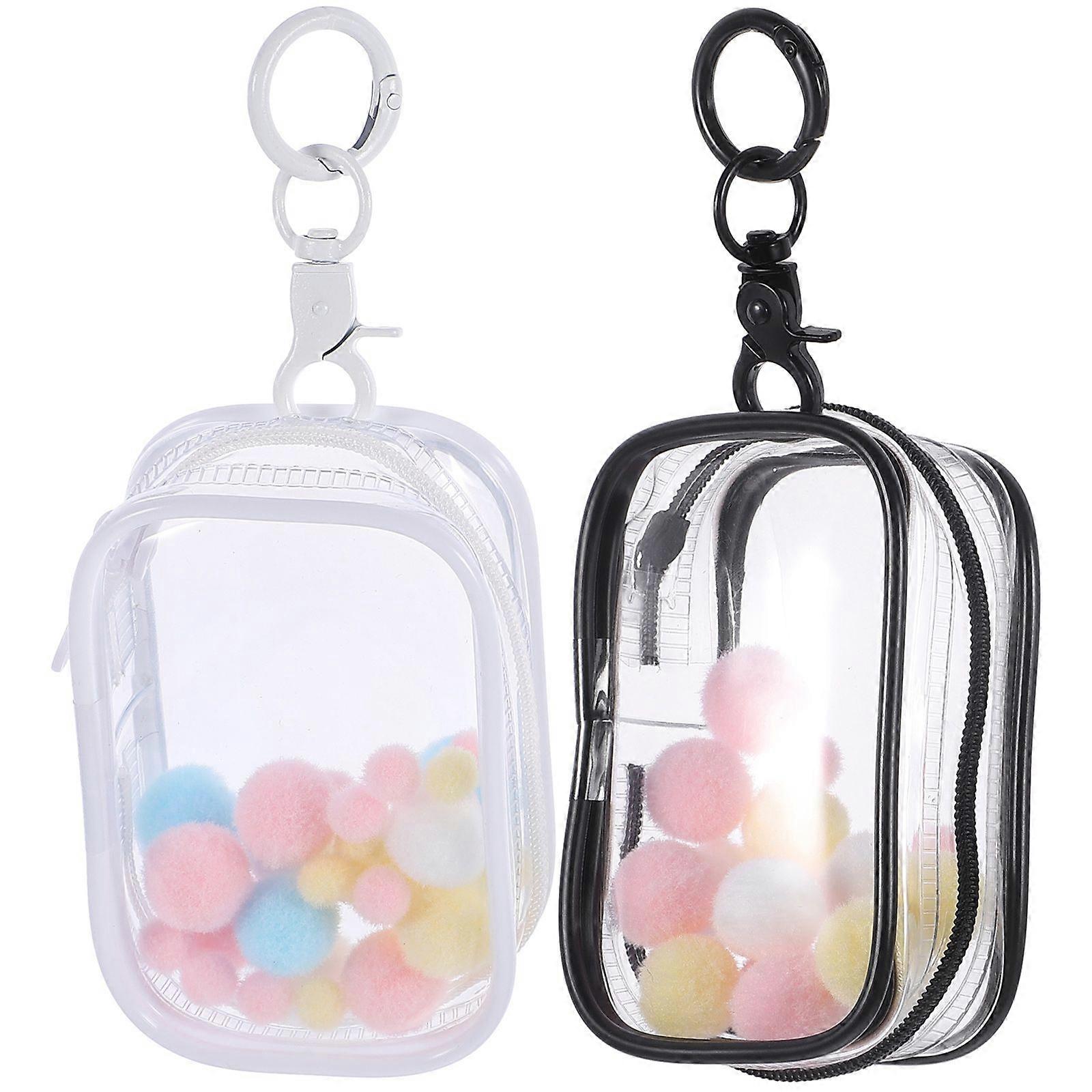 2 Sets Figure Display Storage Bag with Keychain Statue Display Case Action Figures Pouch