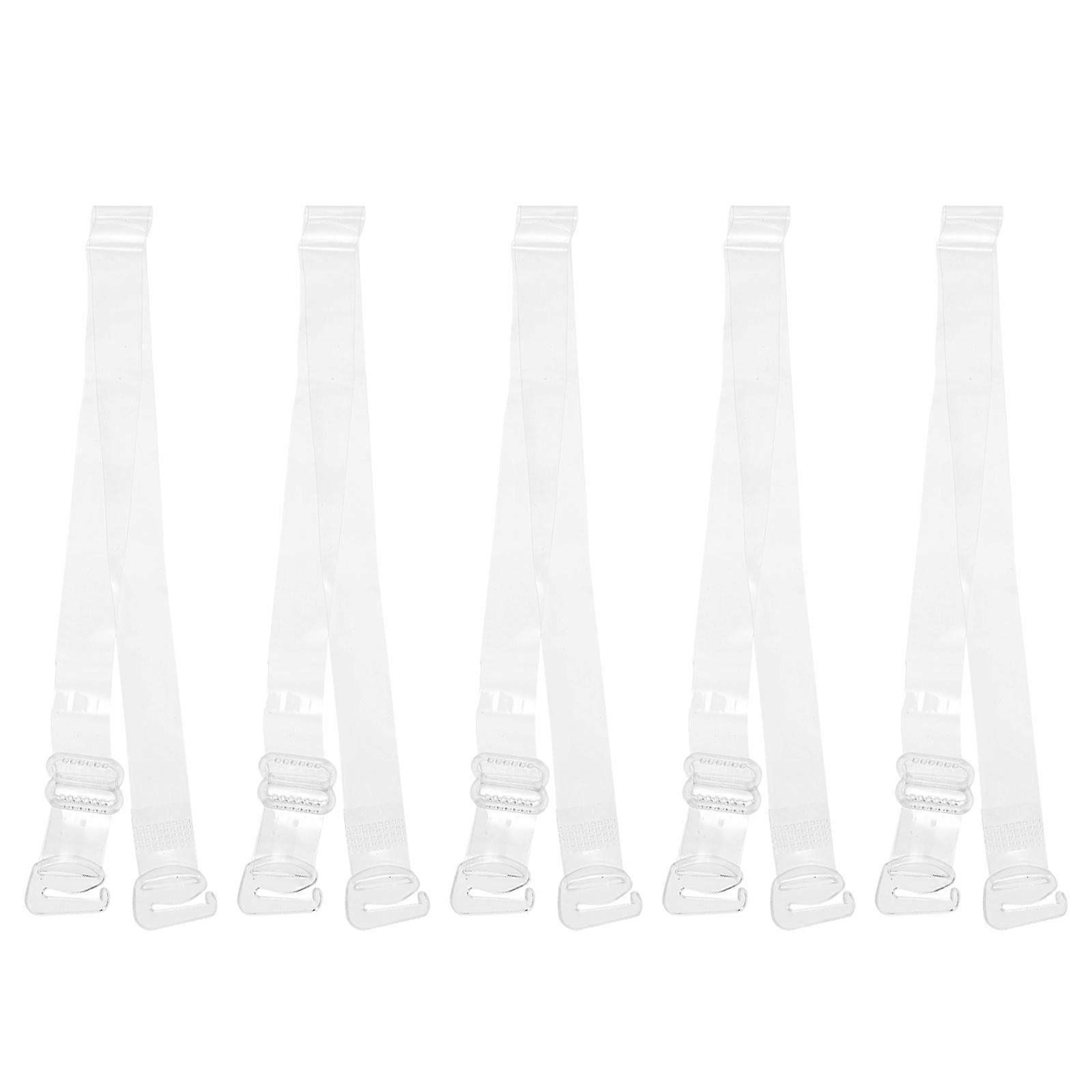 Adjustable Transparent Shoulder Straps 10 Pairs, Non Slip, Removable for Strapless and Off Shoulder Bra Wear