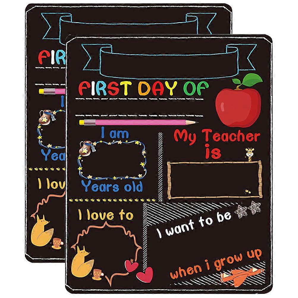 2pcs Double Sided Chalkboard Sign with Smooth Edges, Writing Board for School, Kindergarten, DIY Photos and Creative Displays