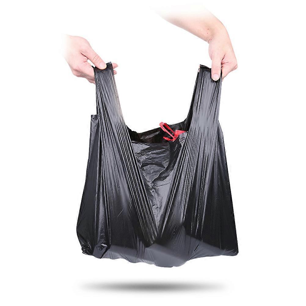 Trash Bags with Handles for Storage Use Made of Thickened PE Material Black Large Capacity