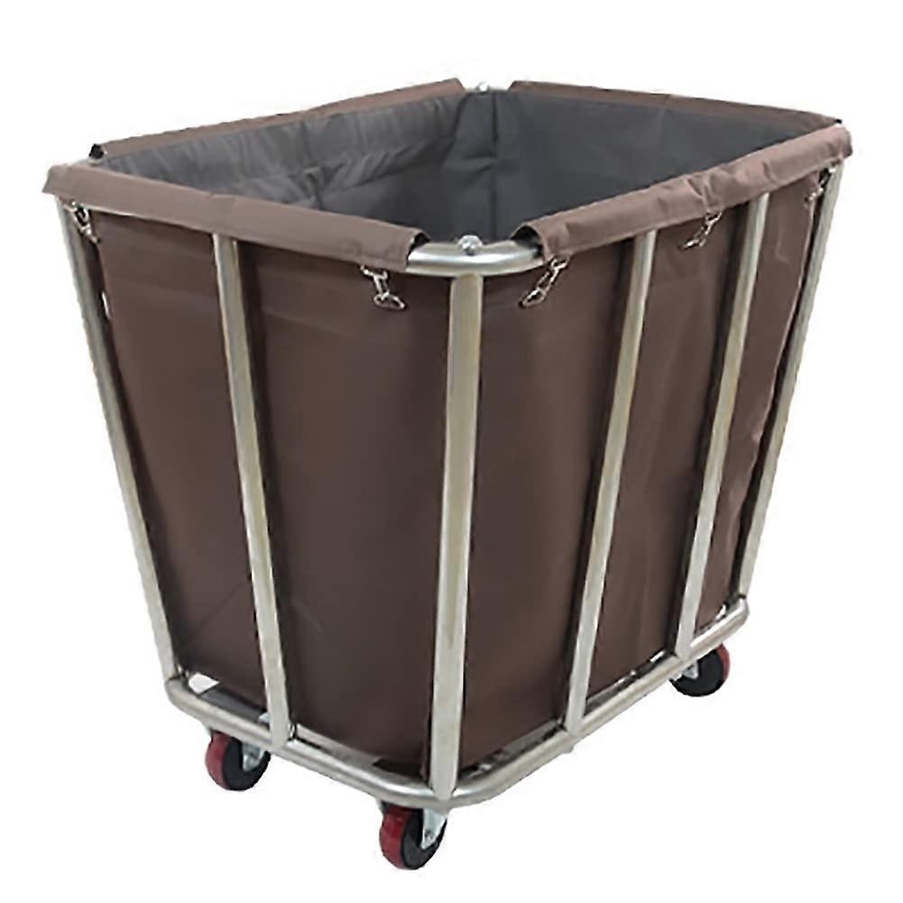 Commercial Rolling Linen Cart, Sorter Hamper Trolley with Washable Bag, Stainless Steel Frame