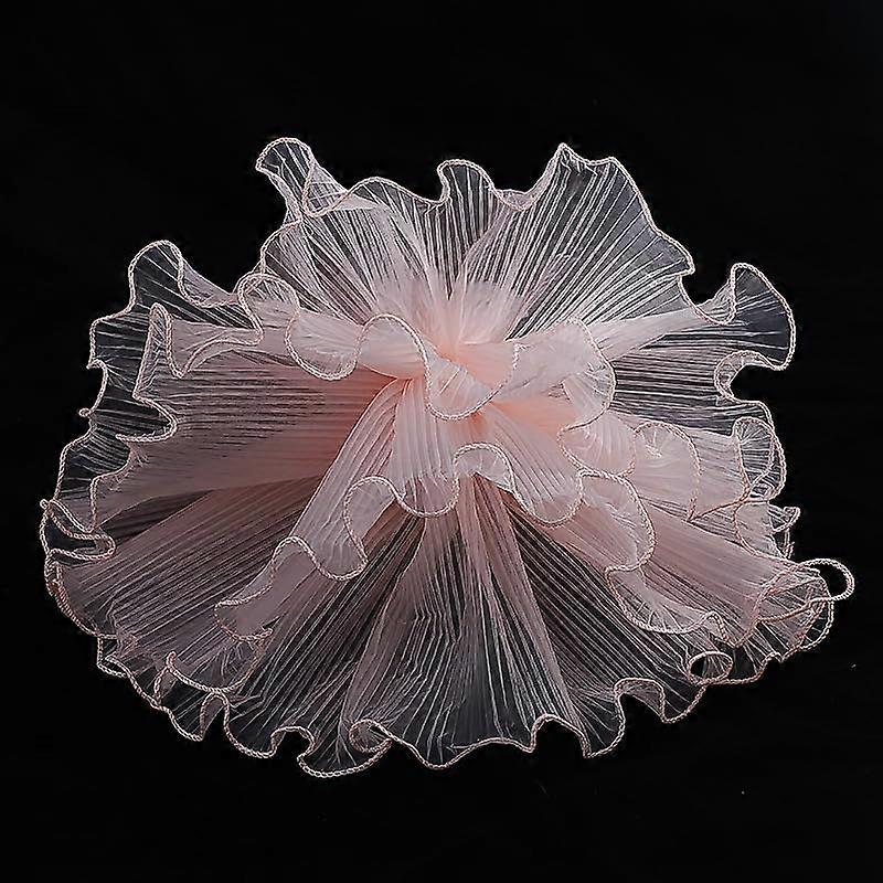 Champagne-colored Wave Yarn Flower Wrapping Paper, 4 Meters, Ruffled Floral Netting, Ideal for Bouquet Decoration