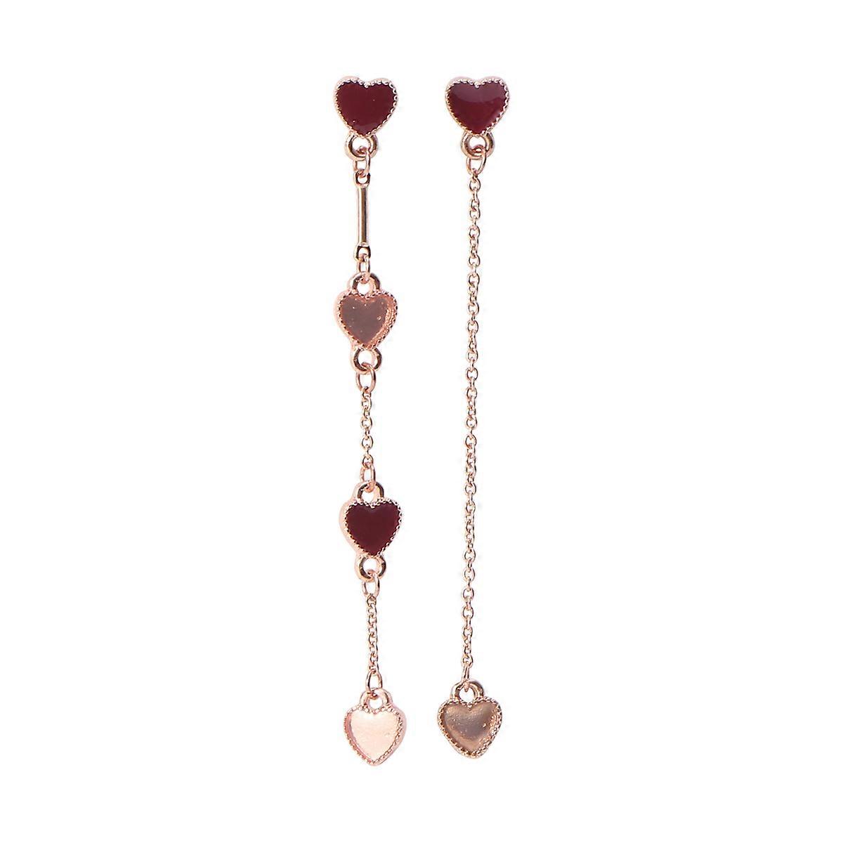 Stylish Heart Drop Earrings Asymmetric Studs for Women Party Birthday .5X0.5cm Decoration 1 Pair