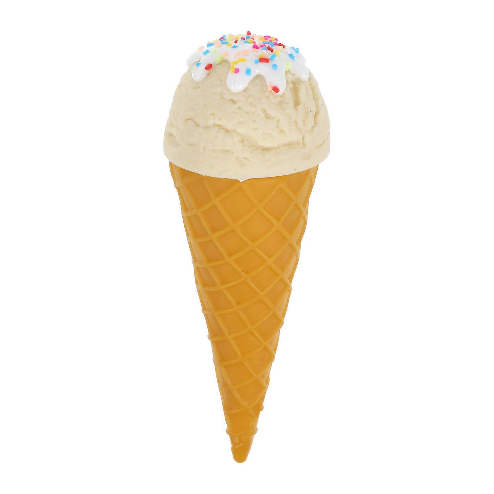 Ice Cream Model Cone Window Display Faux Dessert Lifelike Shape Simulated Serving Prop Figurine Food Squishy PVC White