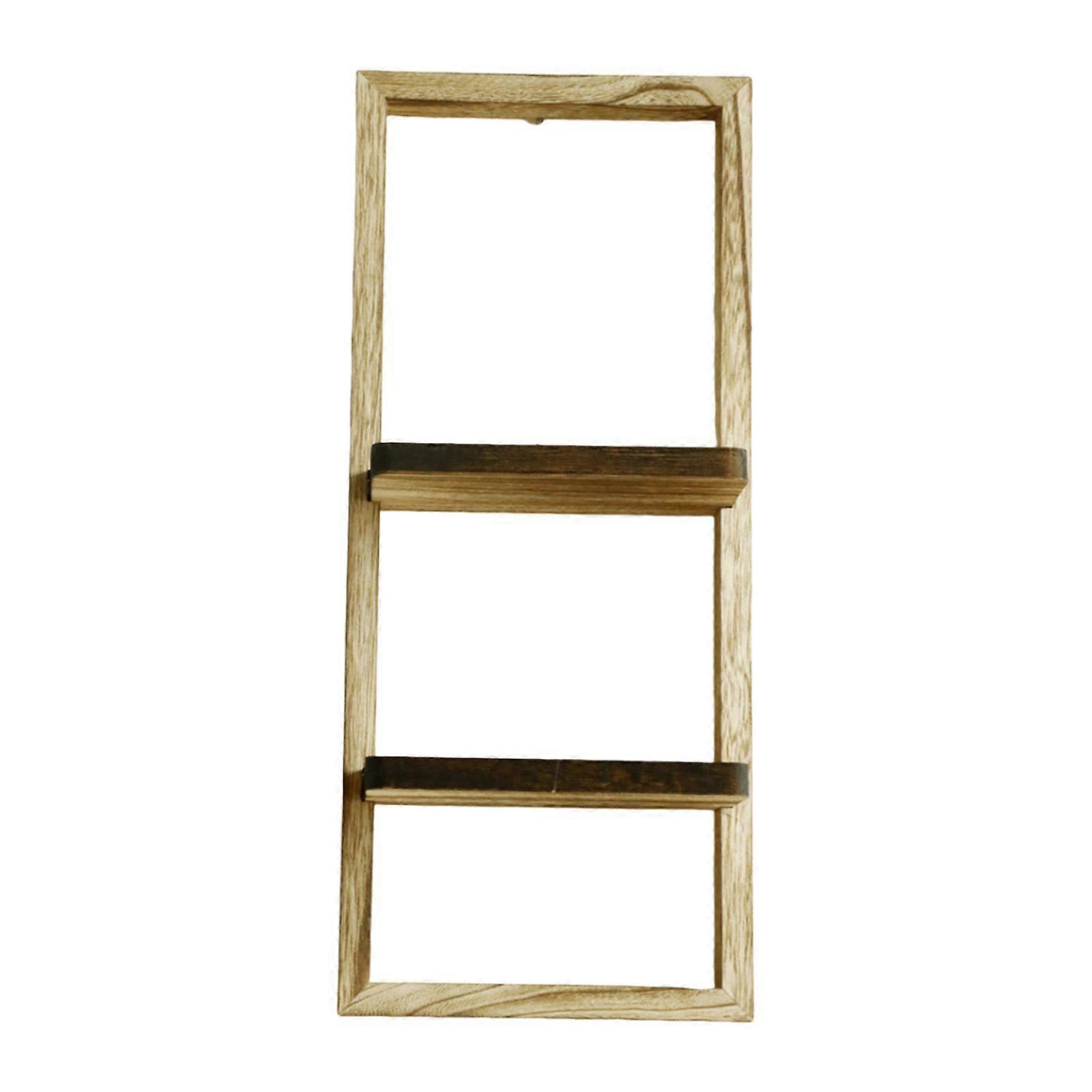 Floating Shelf Wood Rustic Space Saving Compact Decor Hanging Wall Mounted Wall